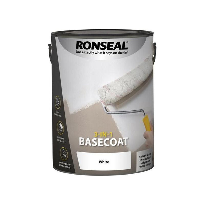 Ronseal 3-in-1 Basecoat White 5 litre Ronseal - Town Tools