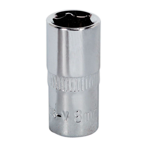 Sealey WallDrive Socket 8mm 1/4"Sq Drive Fully Polished SP1408 Sealey - Town Tools 