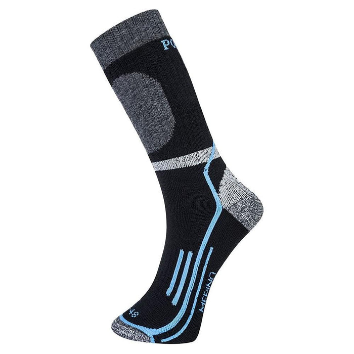 Portwest Winter Merino Socks - Black - UK 6 to 9 Portwest - Town Tools 