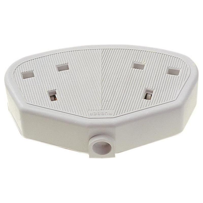 Dencon Rubber Trailing Socket 13A 2-Gang White Dencon - Town Tools