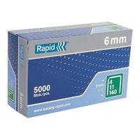 Rapid 140/6 6mm Galvanised Staples (Box 5000)