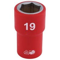 Draper Fully Insulated VDE Socket, 1/2" Sq. Dr., 19mm 31880