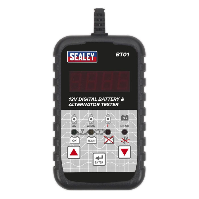 Sealey Digital Battery & Alternator Tester 12V BT01 Sealey - Town Tools 