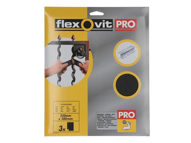Flexovit Emery Cloth Sanding Sheets 230 x 280mm Fine 120G (3) Flexovit - Town Tools