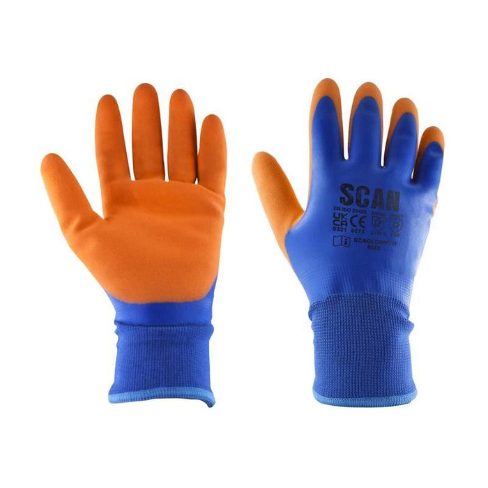 Scan Thermal Waterproof Latex Coated Gloves - XL (Size 10) Scan - Town Tools