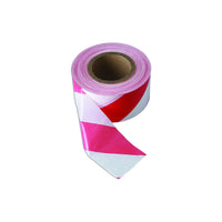 Connect Red & White Barrier Tape 75mm x 500m Non Adhesive 1pc 35365