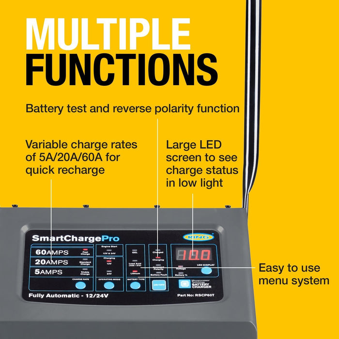 Ring Smartchargepro Trolley 60A 12/24V RSCP60T - Efficient Charging Ring Automotive - Town Tools 