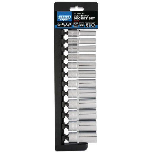 Draper Expert Multi-Drive® Deep Socket Set, 3/8" Sq. Dr. (12 Piece) - D9MD/MDS/E