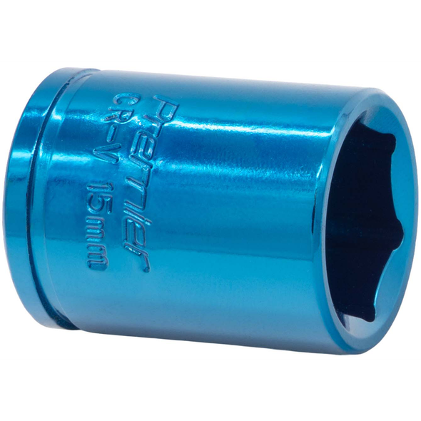 Sealey 3/8"Dr Coloured Socket 15mm (Blue)