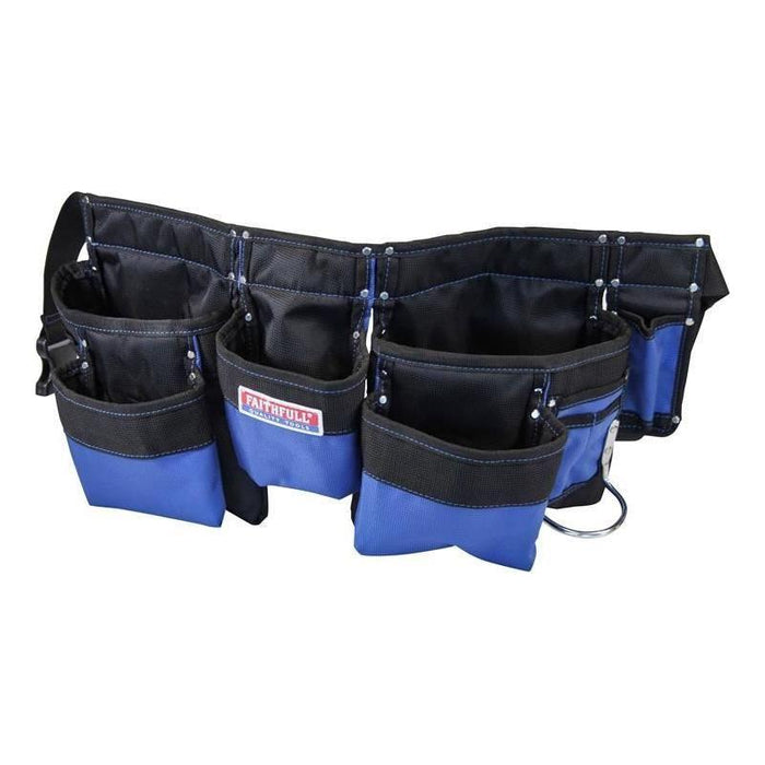 Faithfull Double Tool & Nail Pouch 2100D Nylon Faithfull - Town Tools