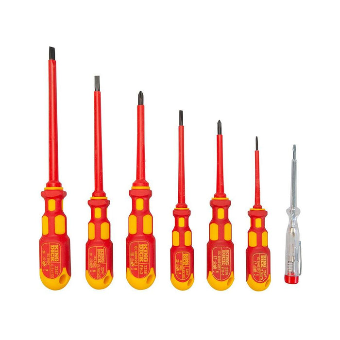 King Dick VDE Screwdriver Set 7pce PH & Slotted King Dick - Town Tools 