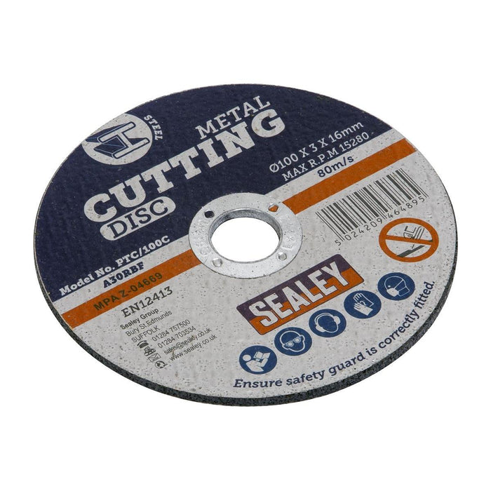 Sealey Cutting Disc100 x 3mm16mm Bore PTC/100C Sealey - Town Tools 