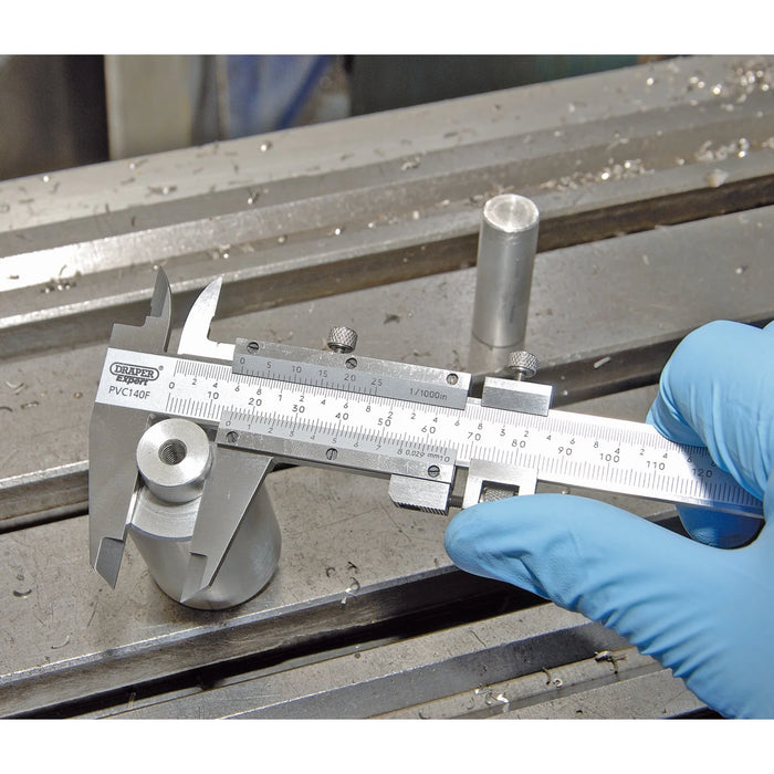 Draper Expert Vernier Caliper with Fine Adjustment, 0 - 140mm/6" - PVC140F