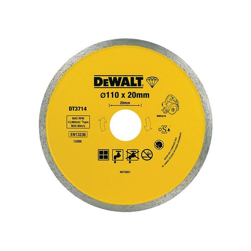 Dewalt Power Tools DT3714 Diamond Tile Blade 110 x 20mm DeWALT Power Tools - Town Tools