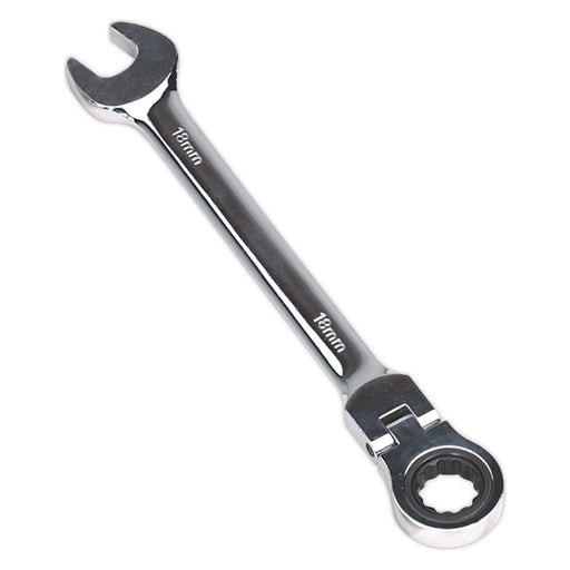 Sealey Flexi-Head Ratchet Combination Spanner 18mm FHRCW18 Sealey - Town Tools 