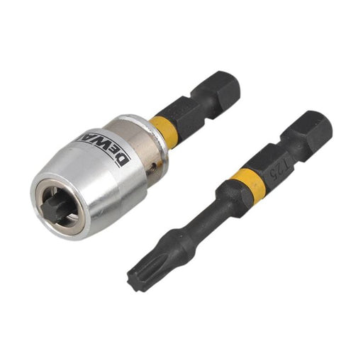 Dewalt Power Tools Impact Torsion Bits TX25 x 50mm (x2) and Magnetic Screwlock Sleeve DeWALT Power Tools - Town Tools