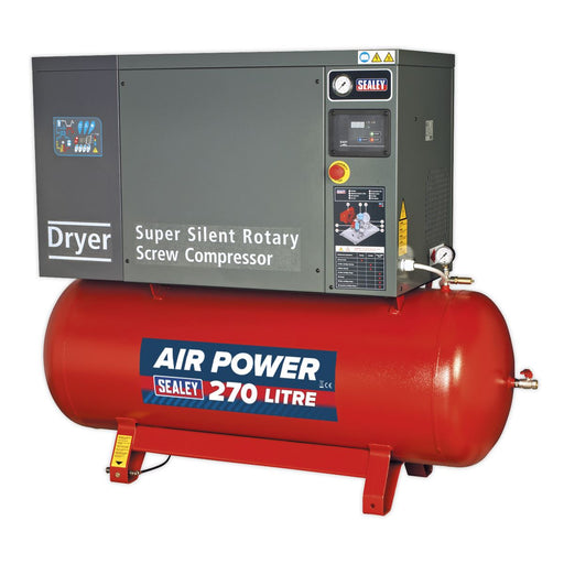 Sealey Screw Air Compressor 270L 10hp 3ph Low Noise with Dryer SSC12710D Sealey - Town Tools 