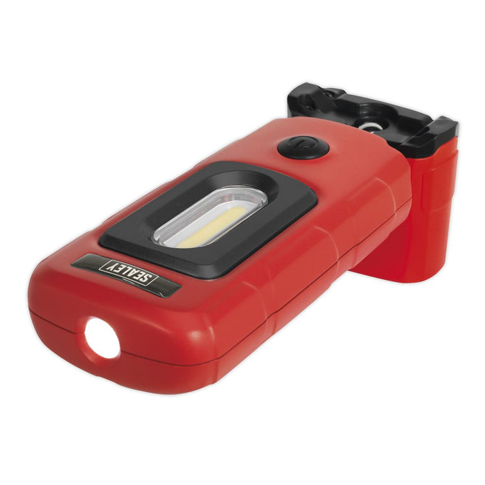 Sealey Rechargeable 360 Inspection Light 3W COB & 1W SMD LED Red Lithium-Polymer Sealey - Town Tools 