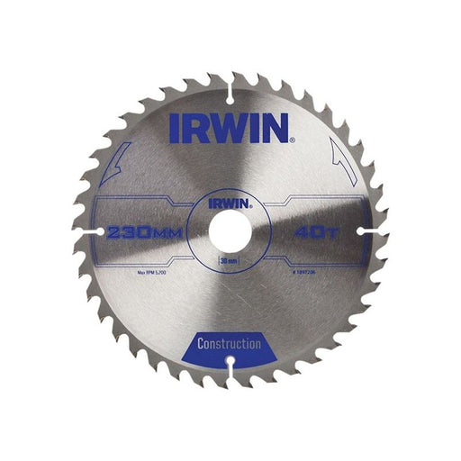 Irwin® Construction Circular Saw Blade 230 x 30mm x 40T ATB IRWIN® - Town Tools