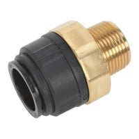 Sealey Straight Adaptor 28mm x 1"BSPT Brass (John Guest Speedfitï mm012808N)