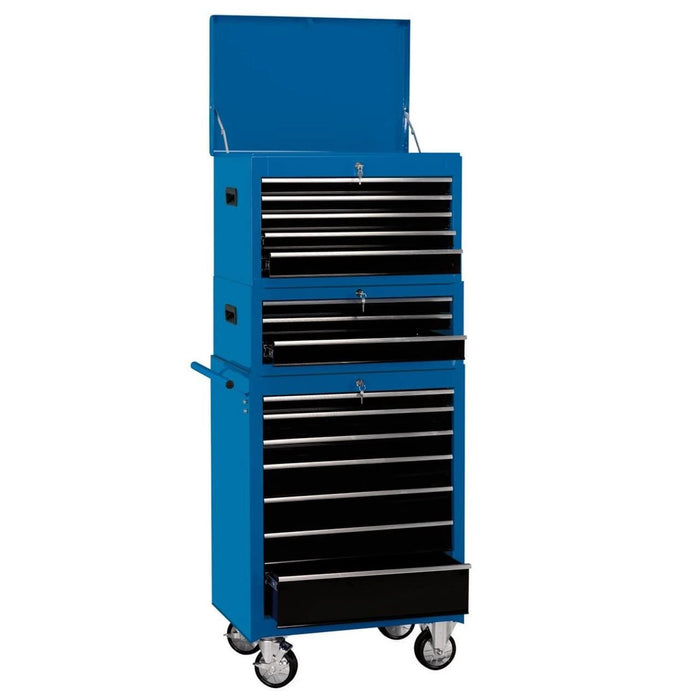 Draper Combination Roller Cabinet and Tool Chest, 15 Drawer, 26", Blue 04593 Draper - Town Tools 