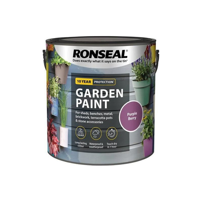 Ronseal Garden Paint Purple Berry 2.5 litre Ronseal - Town Tools