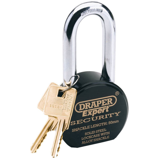 Draper Heavy Duty Stainless Steel Padlock and 2 Keys, 63 x 50mm 64207 Draper - Town Tools 