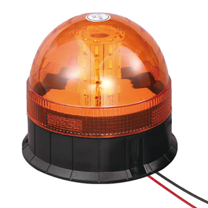 12V/24V LED Flashing Amber Orange Warning Beacon with 3 Bolt Mounting Maypole - Town Tools 