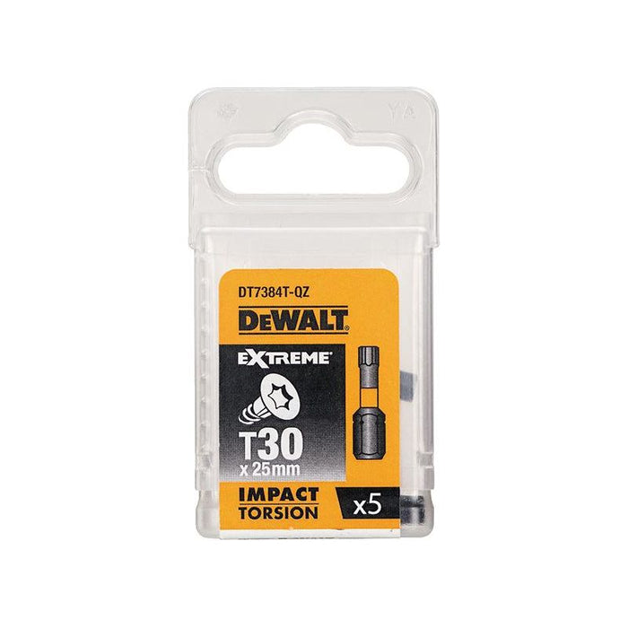 Dewalt Power Tools Impact Torsion Bits TX30 x 25mm (Pack 5) DeWALT Power Tools - Town Tools