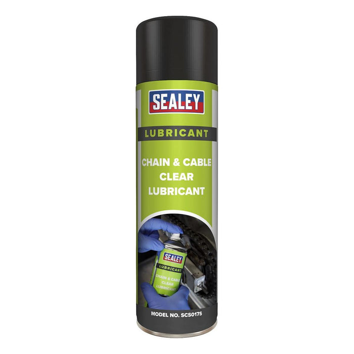 Sealey Chain & Cable Clear Lubricant 500ml SCS017S Sealey - Town Tools 