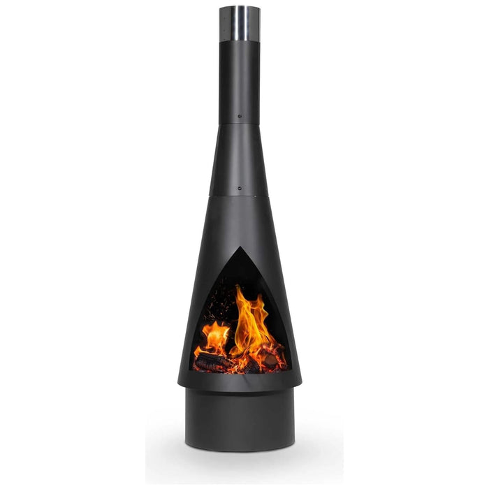 Dellonda Outdoor Chiminea Fireplace Fire Pit Heater Durable Black Steel