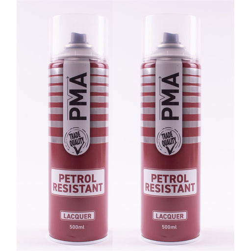 2x PMA Professional Petrol Resistant Lacquer 500ml Spray Paint High Coverage PMA - Town Tools 