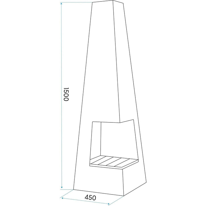 Dellonda Chiminea Wood Burner Heater for Outdoors W45cm x H150cm - Black Steel Dellonda - Town Tools 