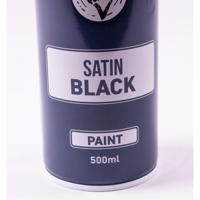 2 X Autotek Satin Black Paint Spray Aerosol 500Ml High Coverage Satin Black Autotek - Town Tools 