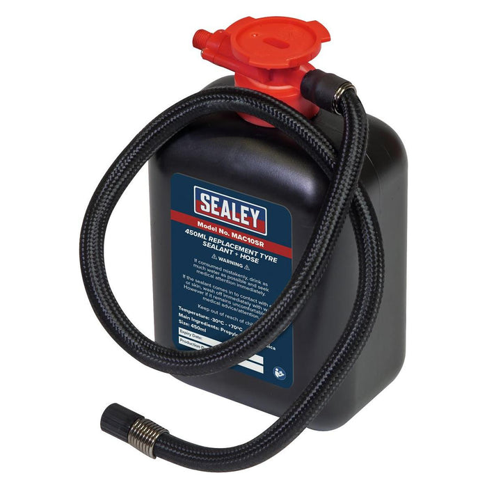 Sealey Replacement Tyre Sealant 450ml & Hose MAC10SR Sealey - Town Tools 