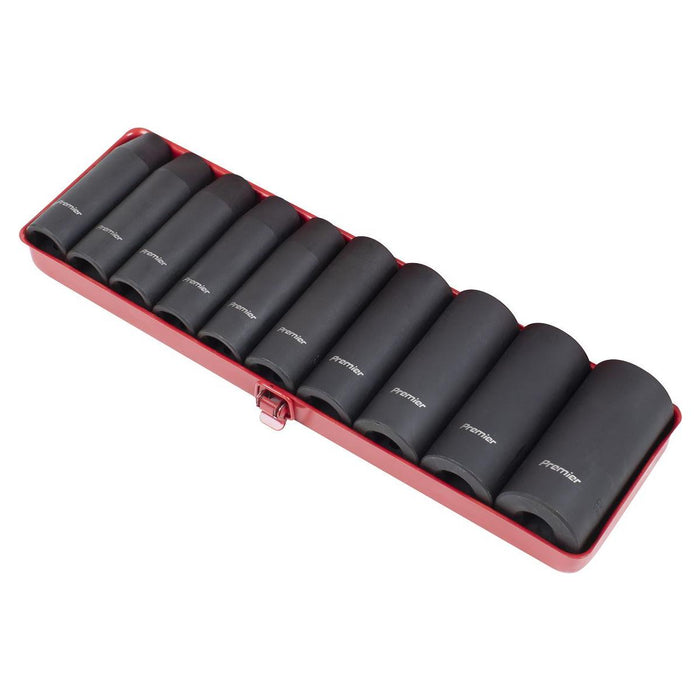 Sealey Premier Premier Deep Impact Socket Set 1/2"Sq Drive 10pc AK58/11M Sealey Premier - Town Tools 