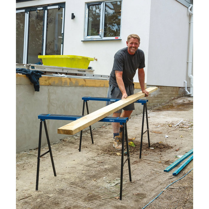 Draper Pair of Fold Down Trestles, 1000 x 780mm - TRY2