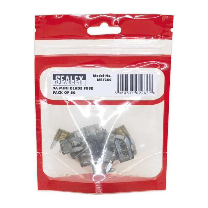 Sealey Automotive MINI Blade Fuse 3A Pack of 50 MBF350 Sealey - Town Tools 