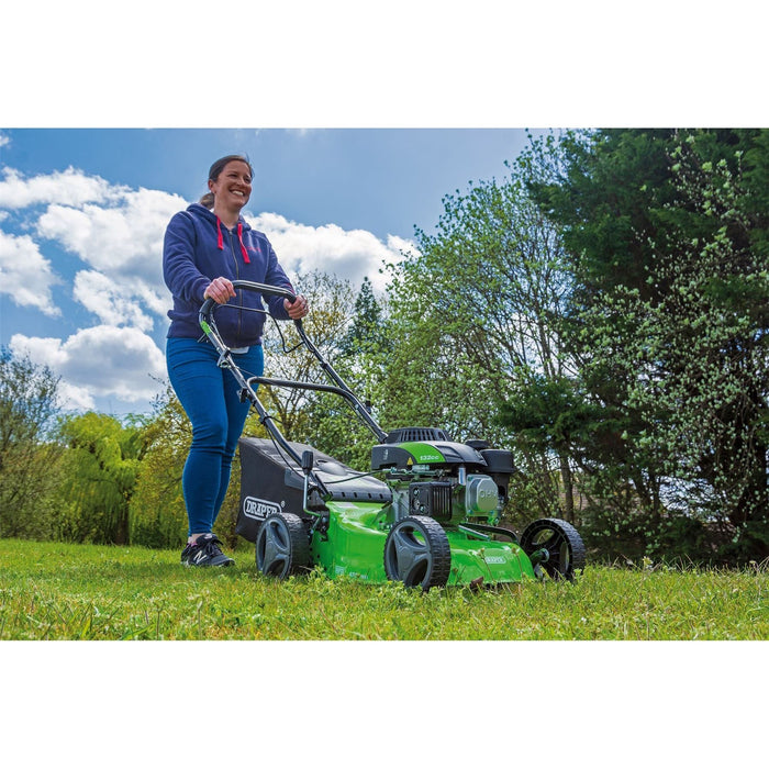 Draper Steel Deck Petrol Lawn Mower, 420mm, 132cc/3.3HP 08671 Draper - Town Tools 