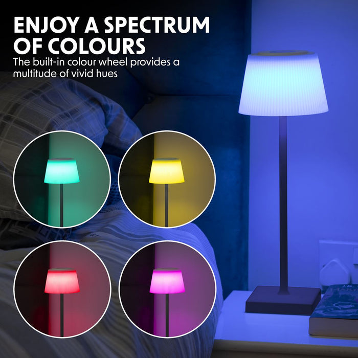 Dellonda Rechargeable Table Lamp for Home Office Restaurant RGB Colours