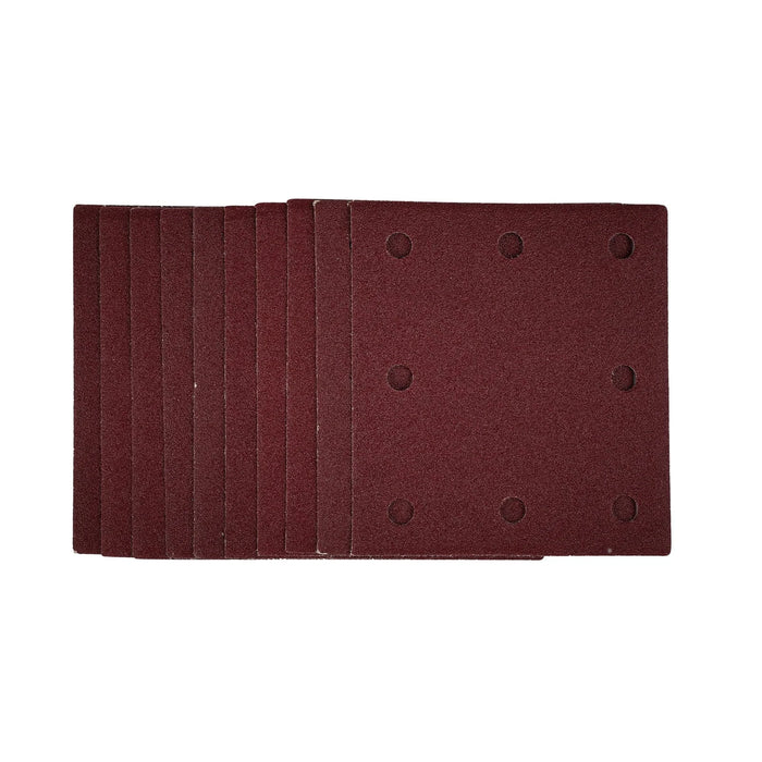 Draper 1/4 Sanding Sheets with Hook and Loop, 115 x 105mm, 80 Grit (Pack of 10)