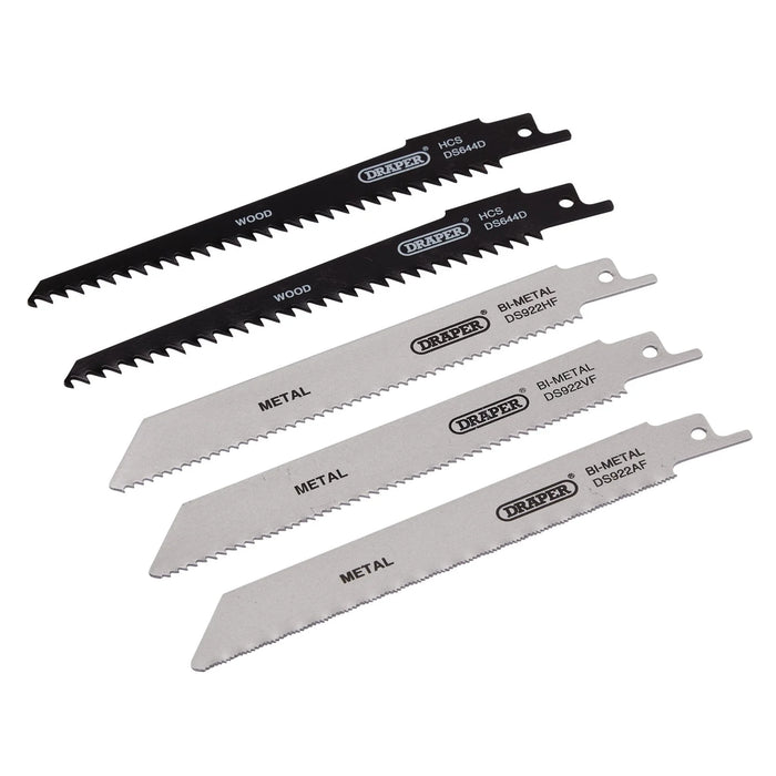 Draper Assorted Reciprocating Saw Blades for Multi-Purpose Cutting, 150mm (Pack