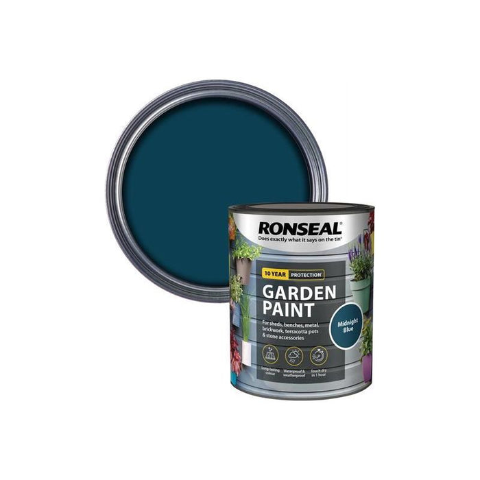 Ronseal Garden Paint Midnight Blue 750ml Ronseal - Town Tools