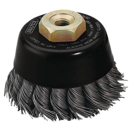 Draper Expert Steel Twist-Knot Wire Cup Brush, 60mm, M10 - CB60T