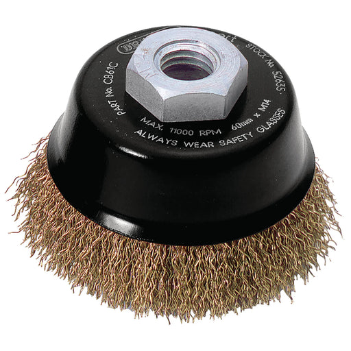 Draper Expert Brassed Steel Crimped Wire Cup Brush, , M14 60-125mm - image 1