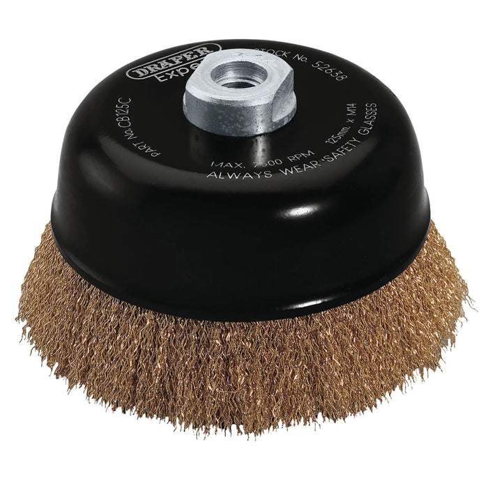 Draper Expert Brassed Steel Crimped Wire Cup Brush, , M14 60-125mm
