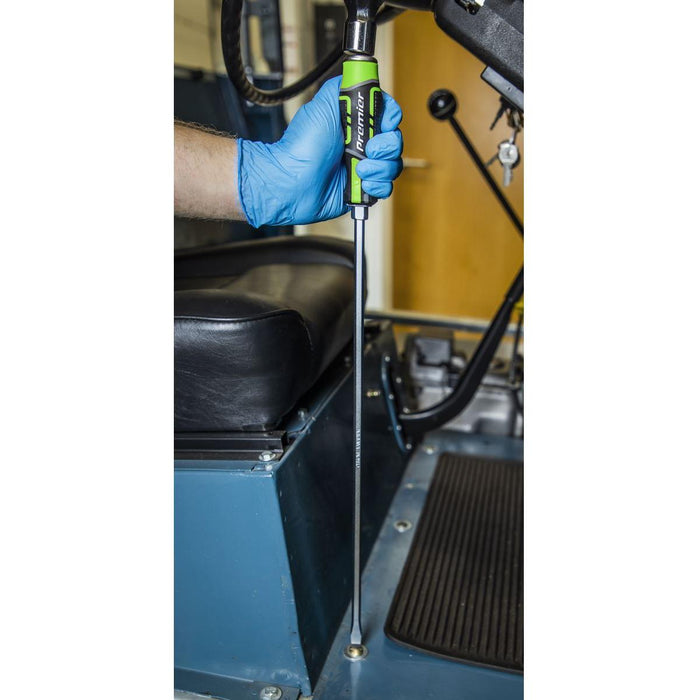 Premier Extra-Long Hammer-Thru Screwdriver Set 450mm 3pc - Hi-Vis Green Sealey Premier - Town Tools 