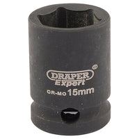 Draper Expert HI-TORQ 6 Point Impact Socket, 3/8" Sq. Dr., 15mm