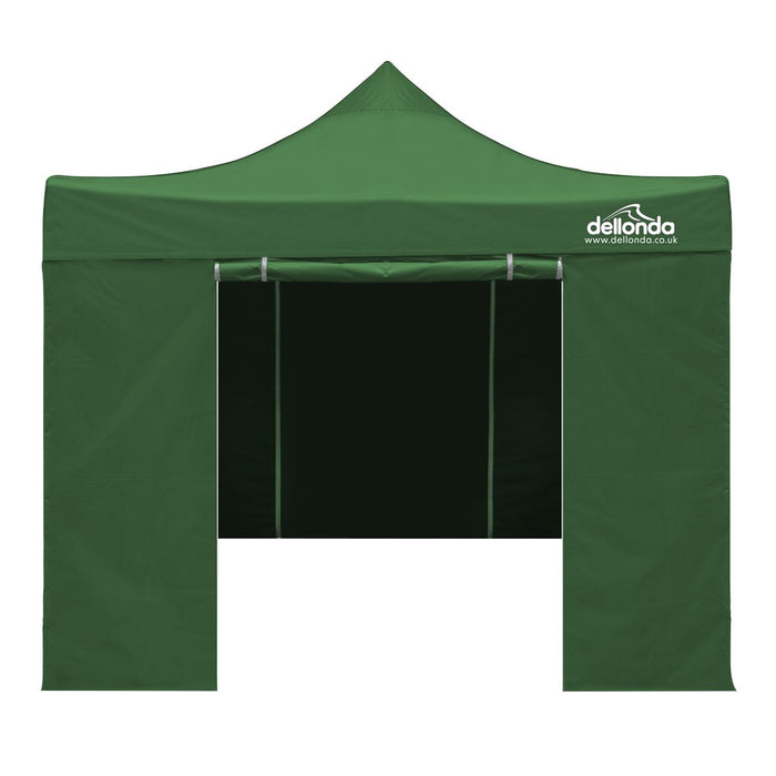 Dellonda 3x3m Pop-Up Gazebo & Side Walls Water Resistant Fabric - Green