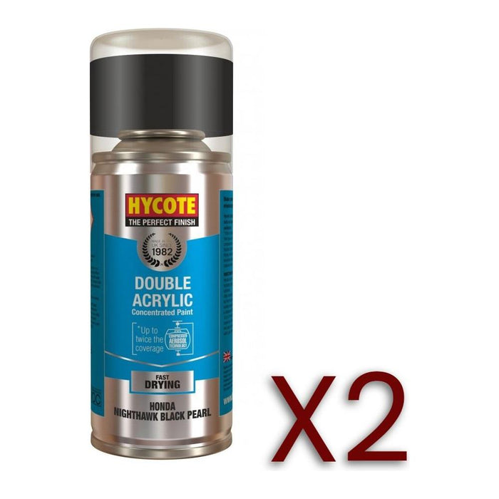 2x Hycote Aerosol Paint for Honda Nighthawk Black (Pearlescent) 150ml